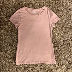 Baby pink tee.